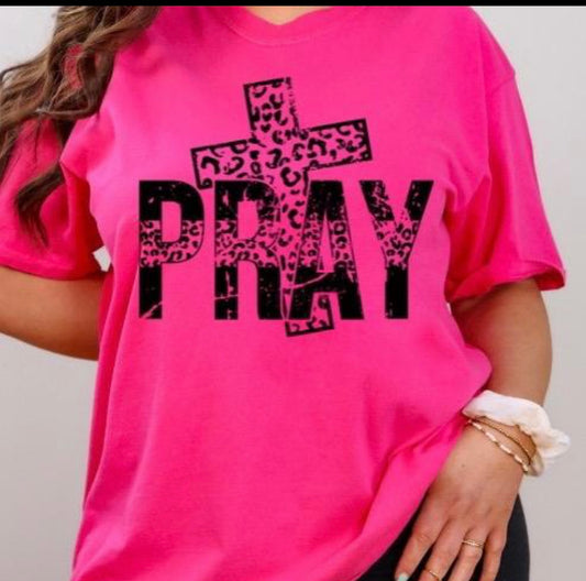 Pray Animal Print Cross (Transfer Only)