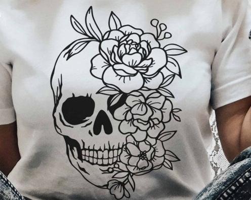 Floral Skull (Transfer Only)